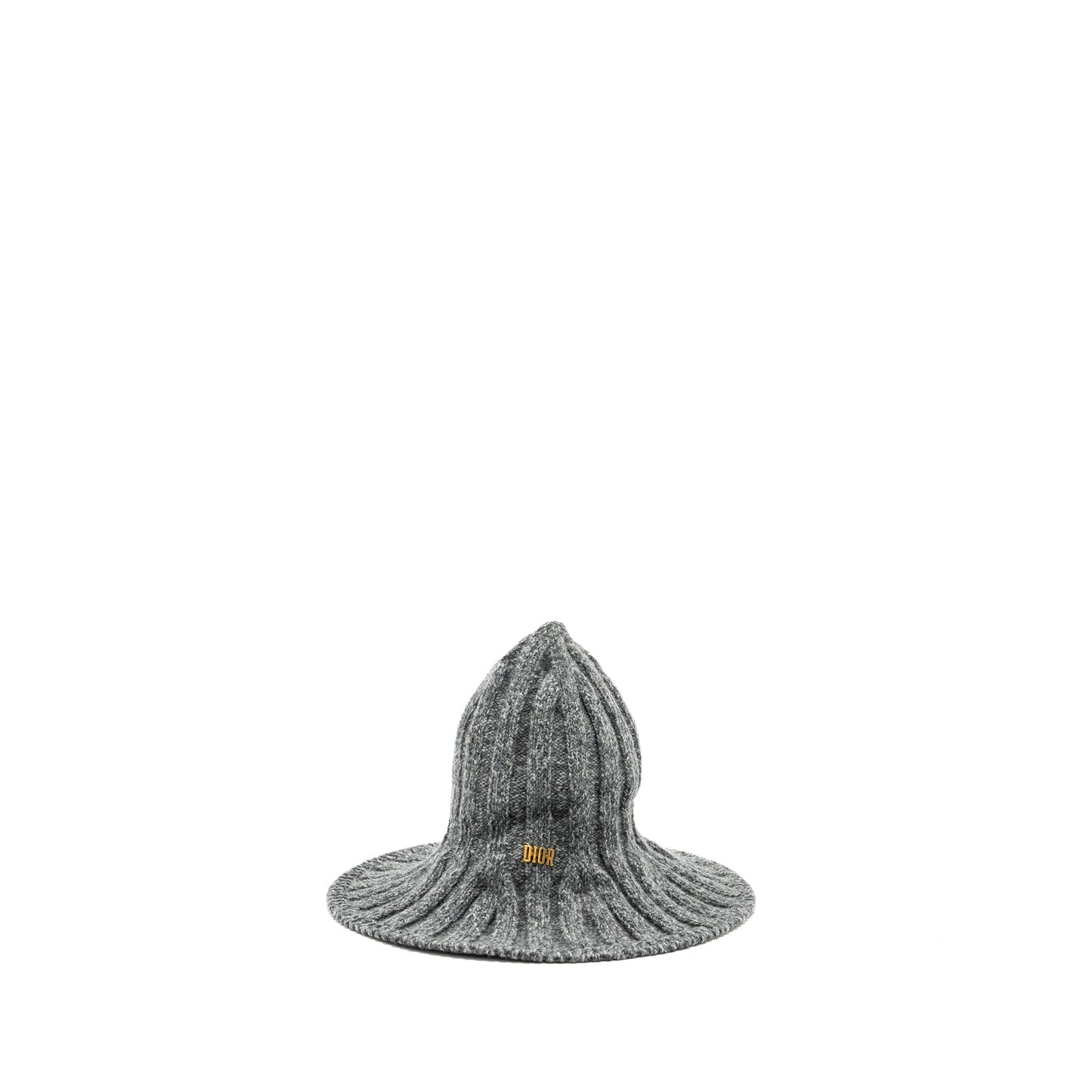 Luxury Dior Letter Logo Wire-Brimmed Beanie Wool Grey
