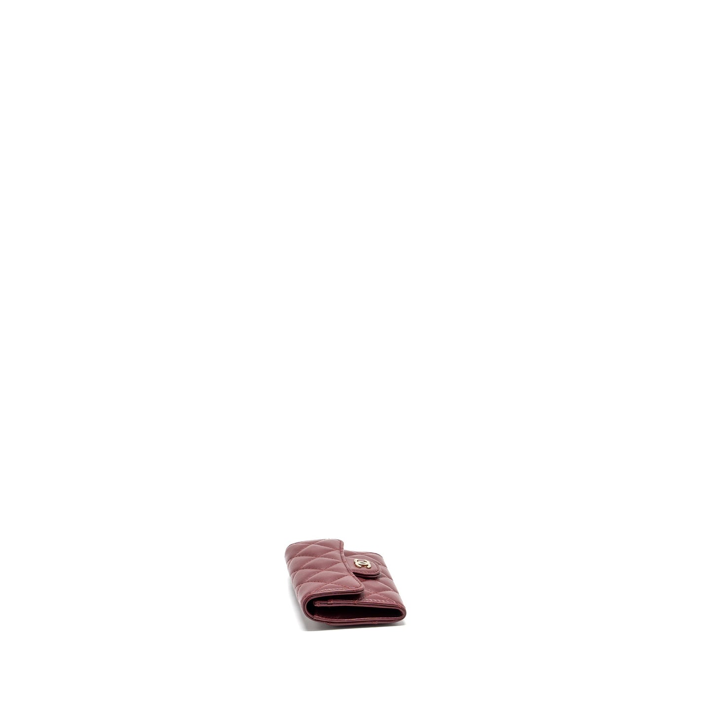 Chanel Classic Flap card holder lambskin burgundy GHW