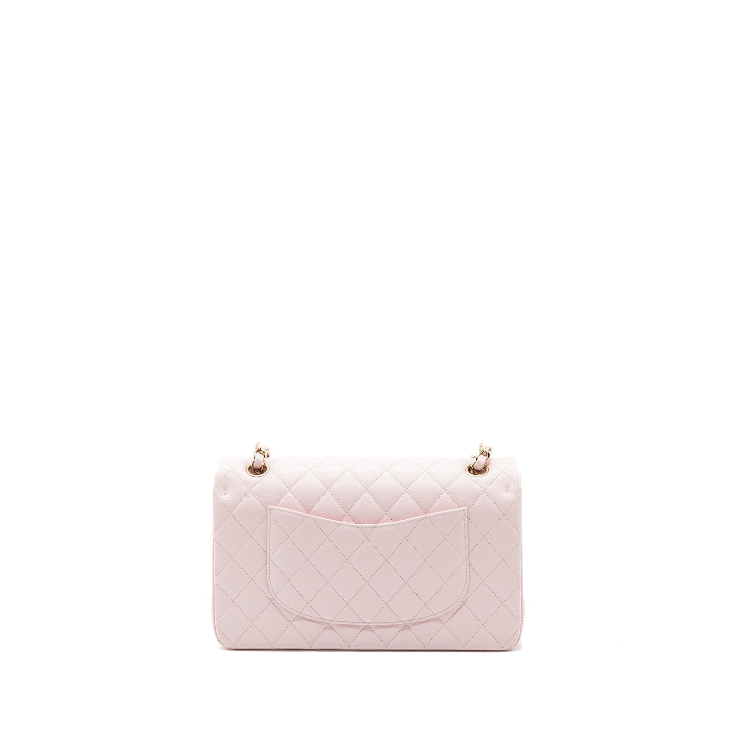 Chanel medium classic double flap bag caviar light pink LGHW (microchip)