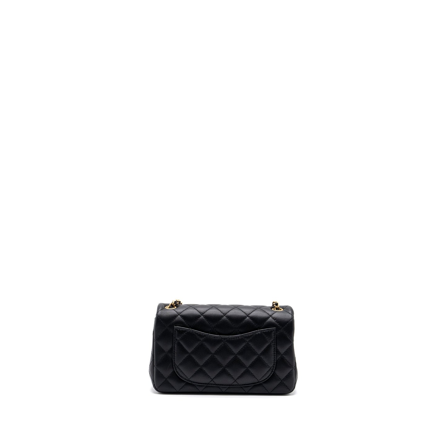 Chanel 23k Pearl Crush Mini Rectangular Flap Bag Lambskin Black GHW (microchip)