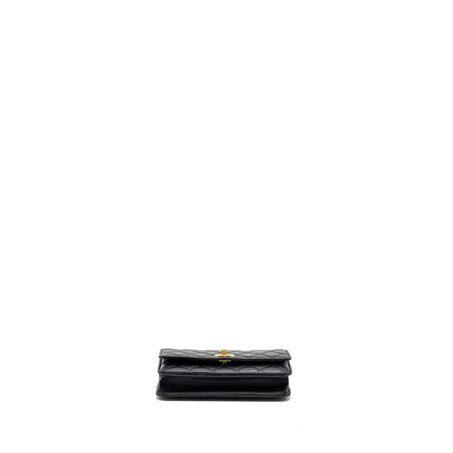 CHANEL 23A Lion Charms Wallet On Chain Lambskin Black GHW (Microchip)