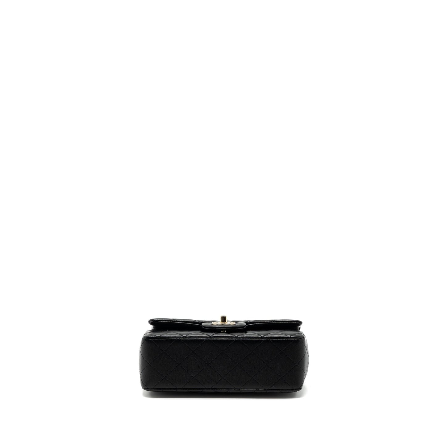 Chanel Top Handle Mini Rectangular Flap Bag Lambskin Black LGHW(Microchip)
