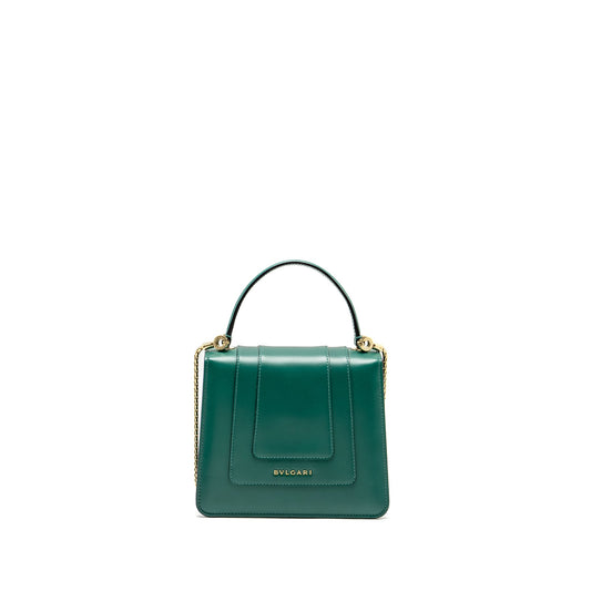 Bvlgari serpenti forever top handle calfskin green GHW