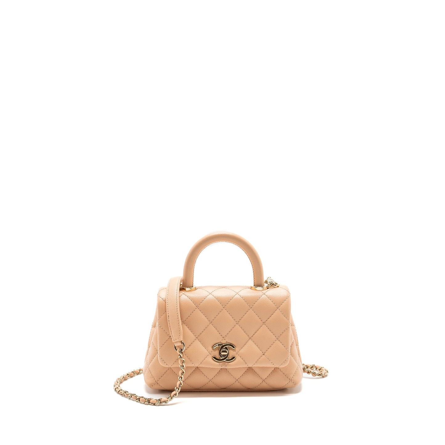 Chanel Mini Coco Handle Caviar Beige LGHW