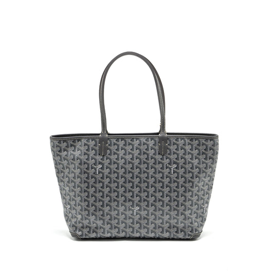 Goyard Artois Tote Bag Goyardline Canvas/Calfskin Grey SHW