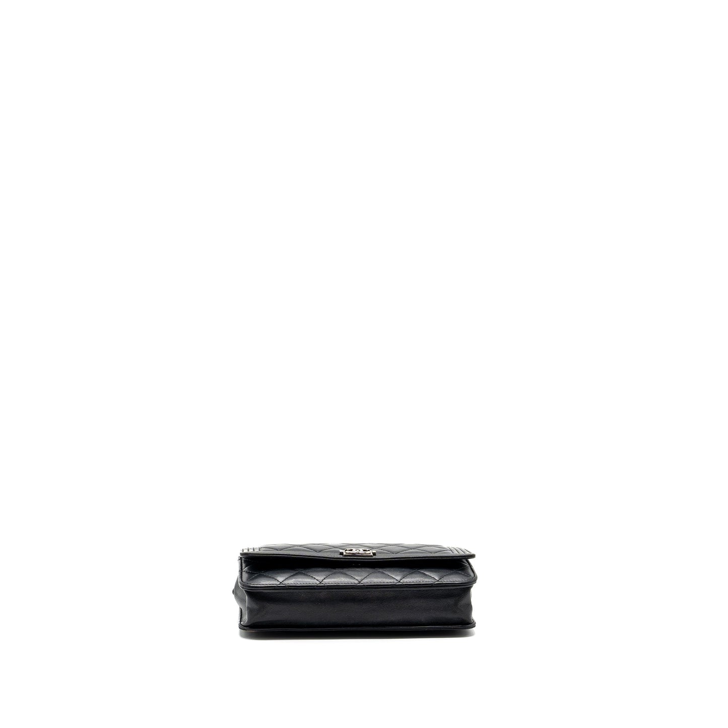 Chanel Boy Wallet On Chain Lambskin Black Ruthenium Hardware