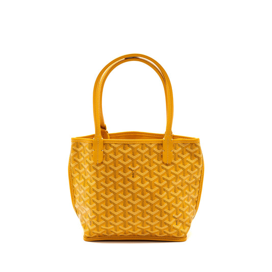 Goyard mini Anjou tote bag canvas / calfskin yellow SHW