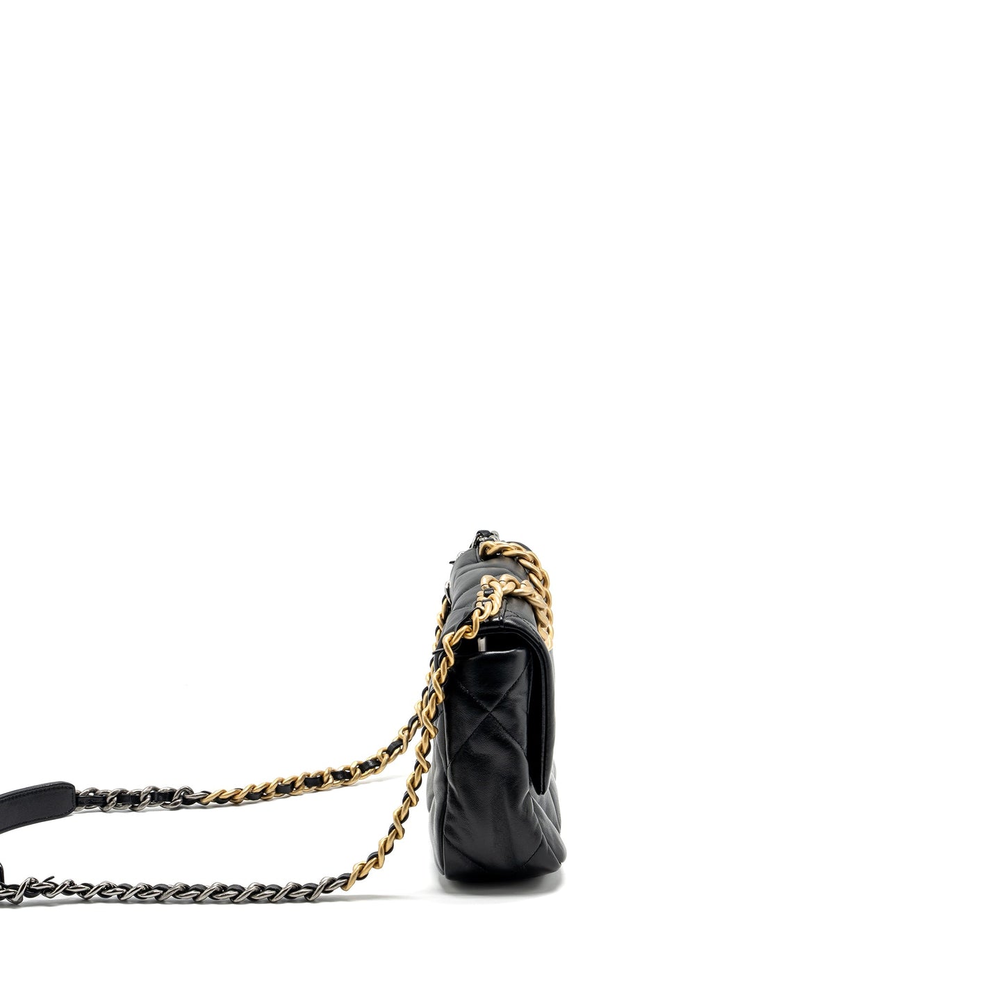 Chanel small 19 bag lambskin black multicolour hardware (Microchip)