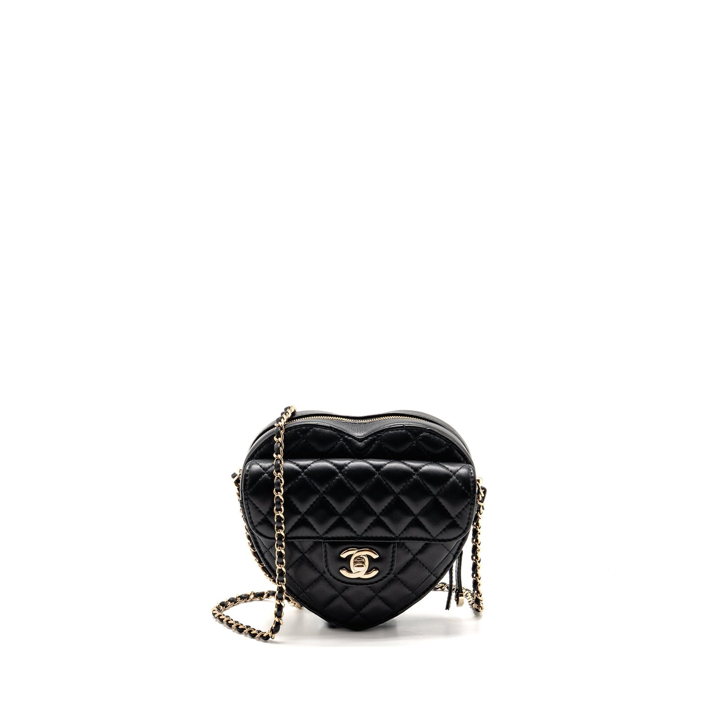 Chanel 22s Heart Bag Lambskin Black LGHW (microchip)