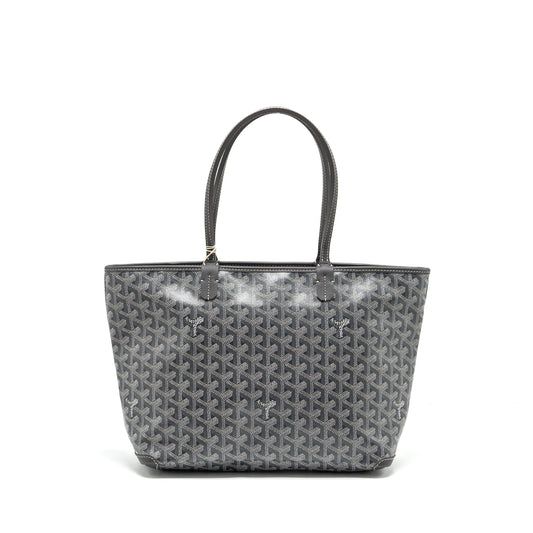 Goyard Artois Tote Bag Goyardline Canvas/Calfskin Grey SHW