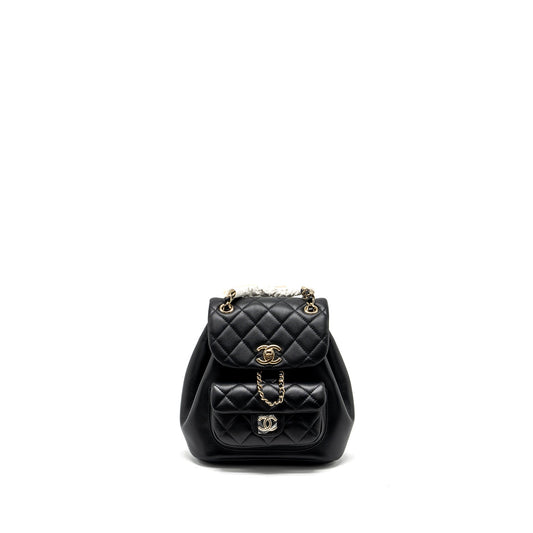 Chanel 24P Mini Duma Backpack Calfskin Black LGHW (Microchip)