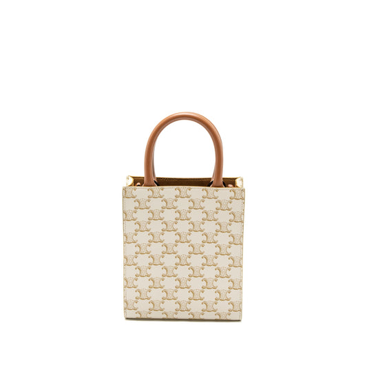 Celine Mini Vertical Caban Triomphe Canvas/Calfskin GHW