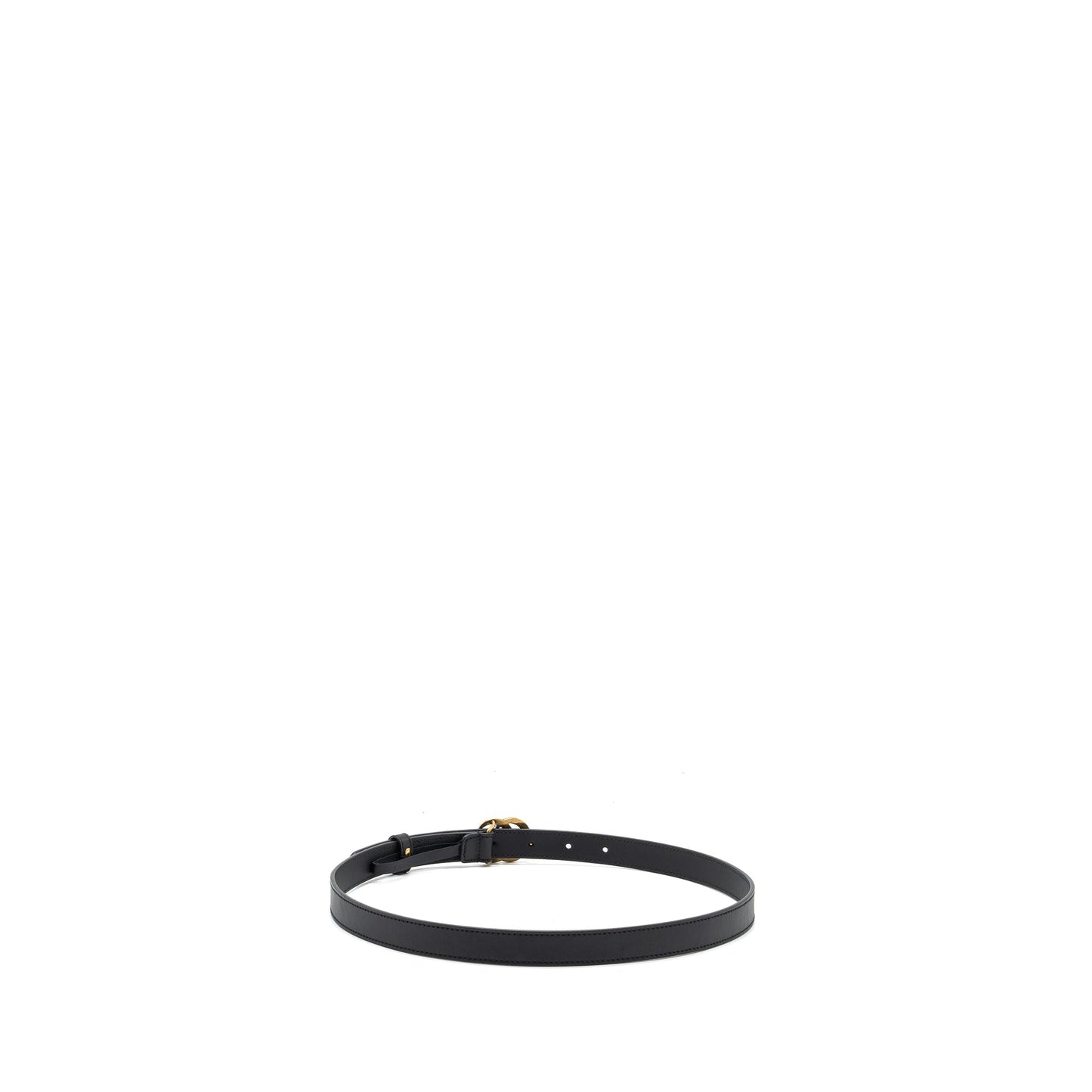 Gucci Size 80 Leather Belt Double G Buckle with Pearl Calfskin Black Brushed GHW