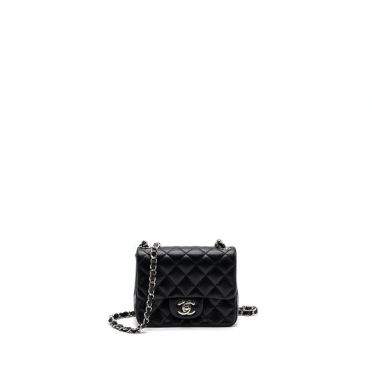 Chanel Classic Mini Square Flap Bag Caviar Black SHW