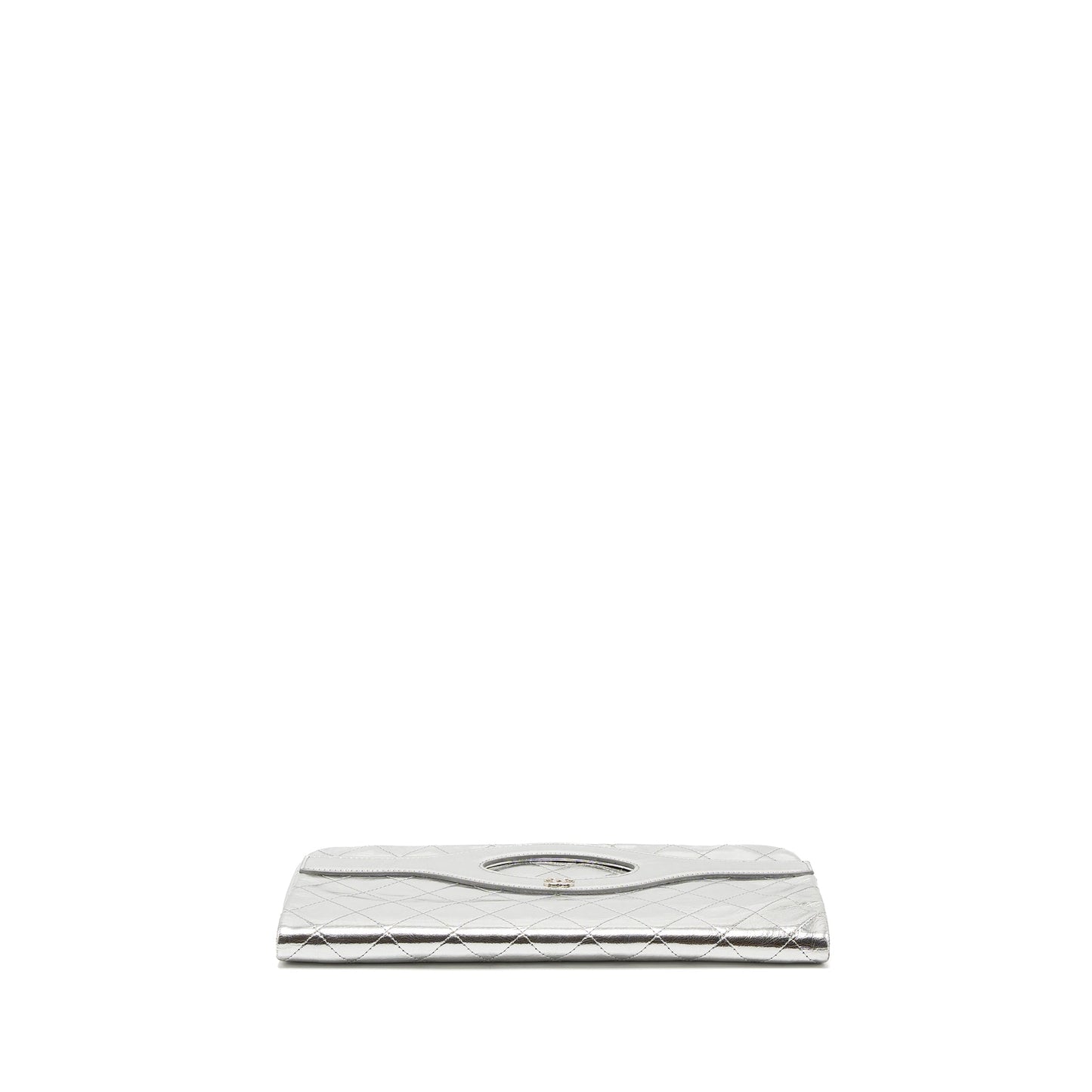 Chanel 31 Clutch Bag Goatskin Metallic Silver SHW