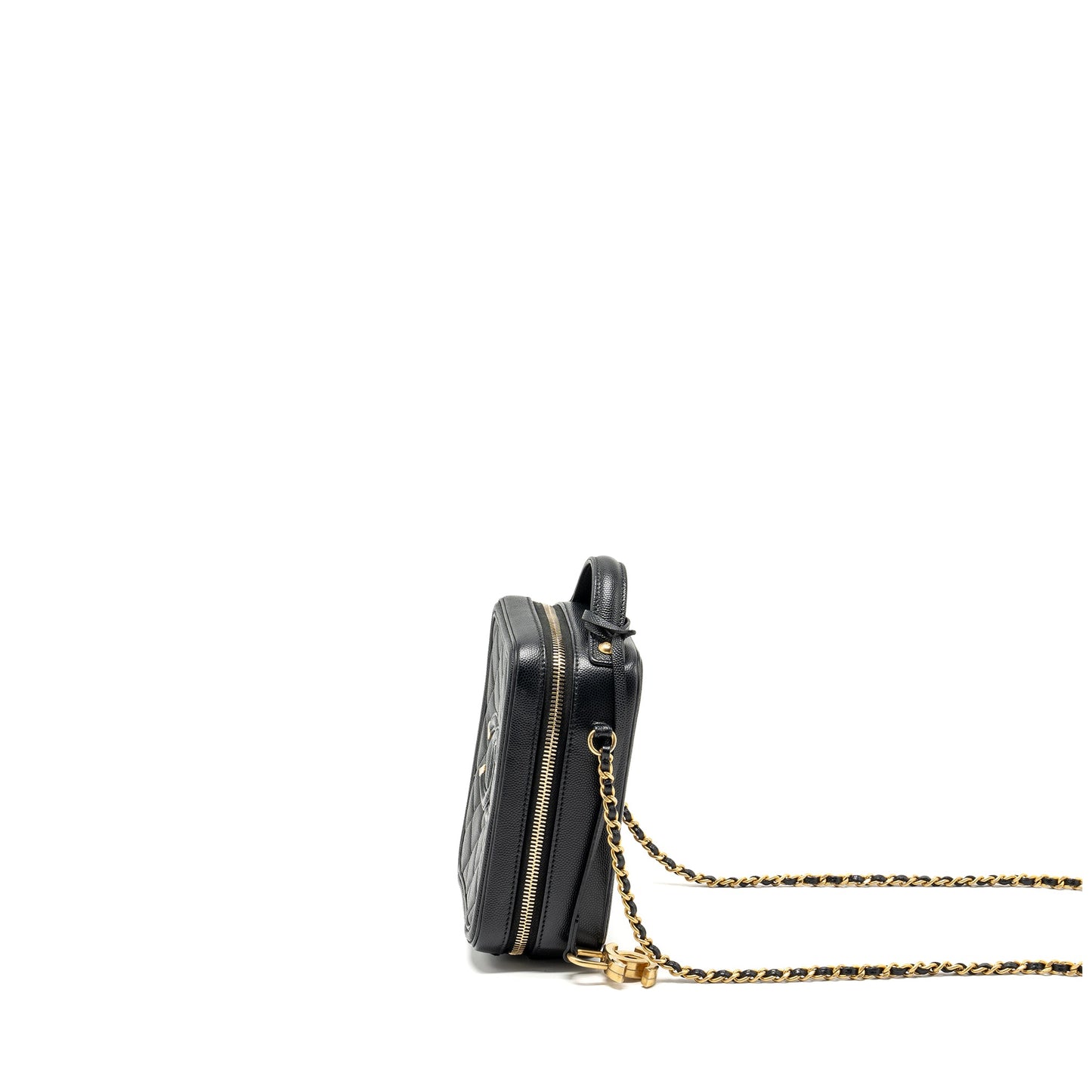 Chanel Filigree Vertical Vanity Case Caviar Black GHW