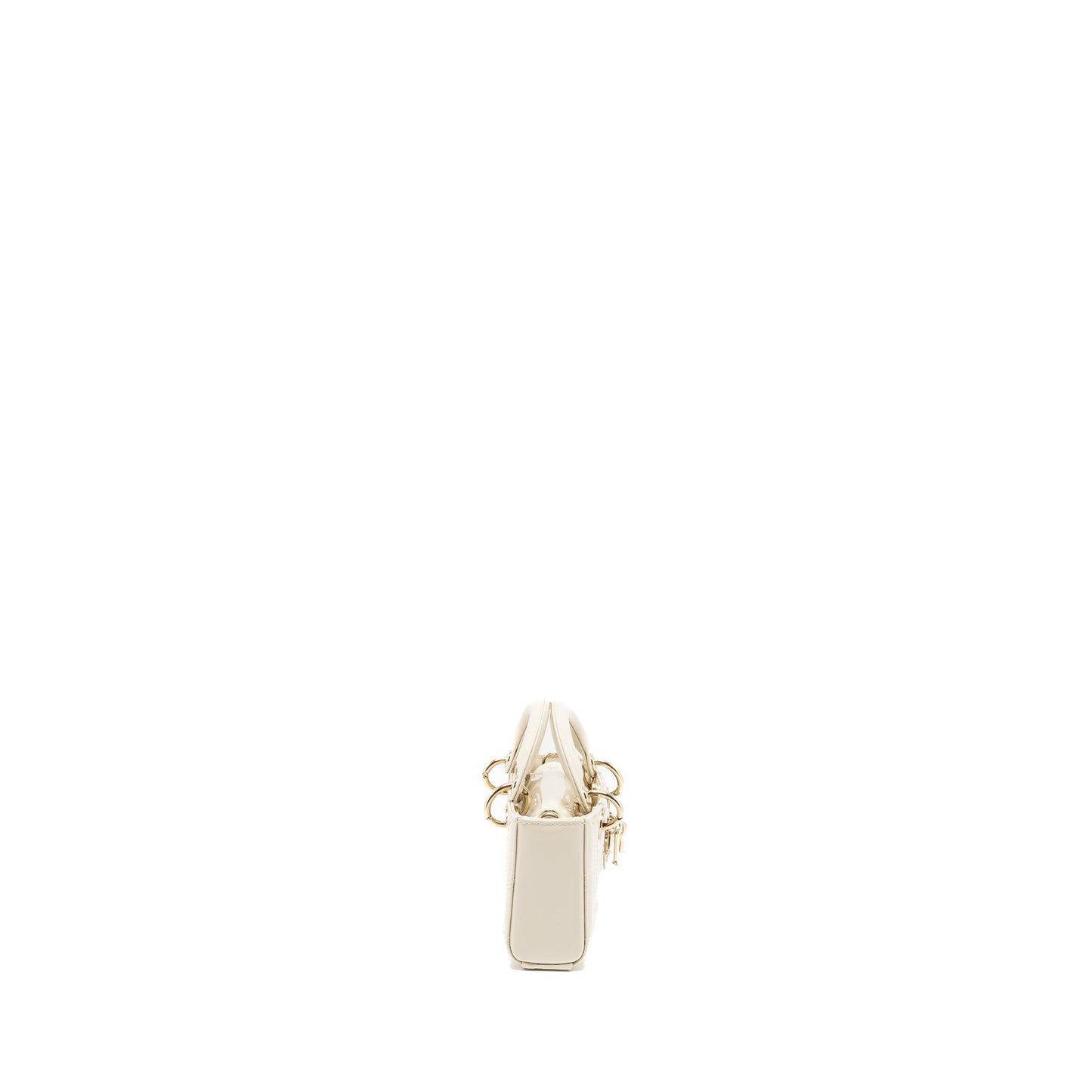 Dior Lady D-Joy Micro Bag Patent Creamy White LGHW