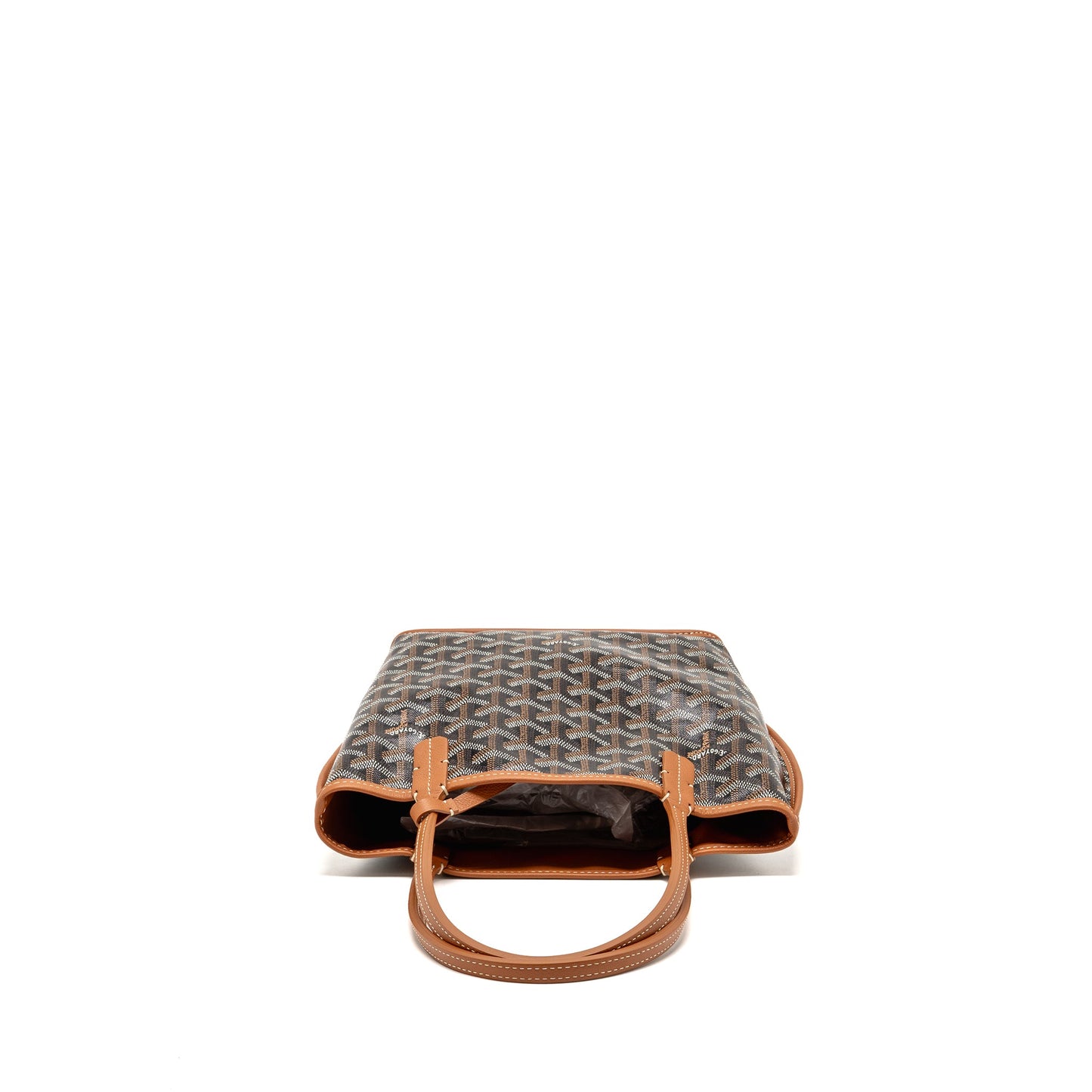 Goyard mini Anjou Tote goyardine canvas/calfskin tan SHW
