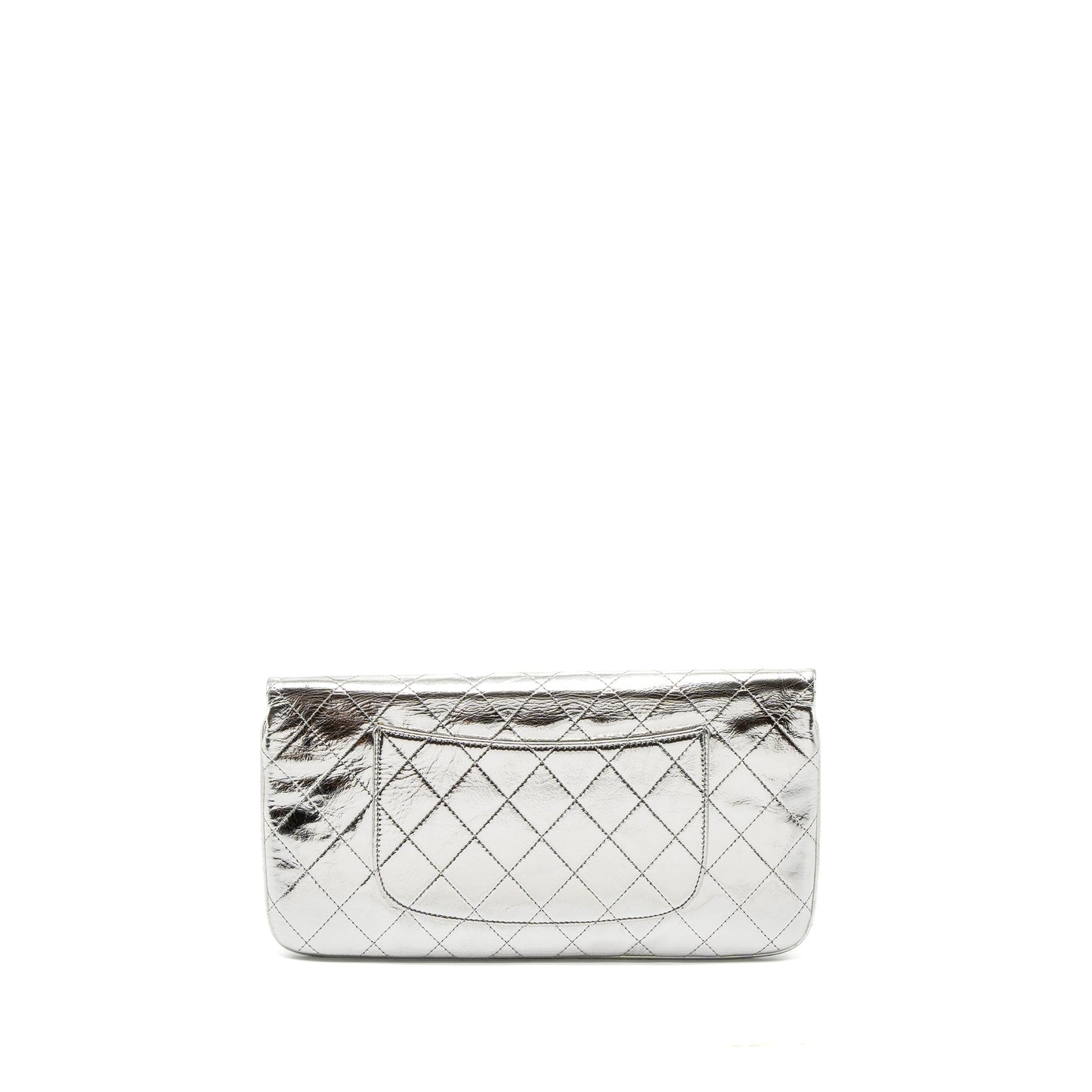 Chanel 31 Clutch Bag Goatskin Metallic Silver SHW