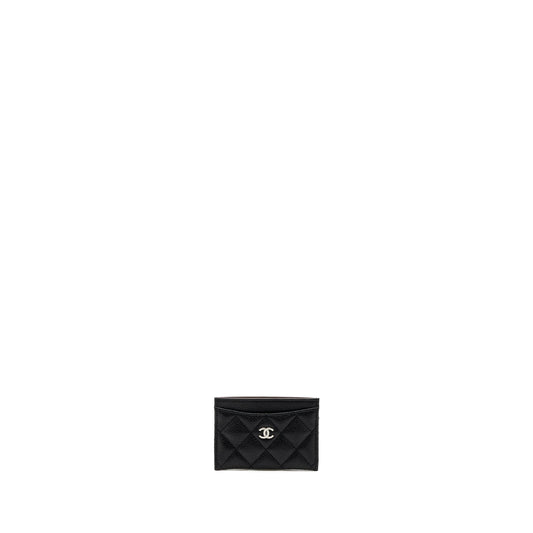 Chanel Classic Card Holder Caviar Black SHW( Microchip)