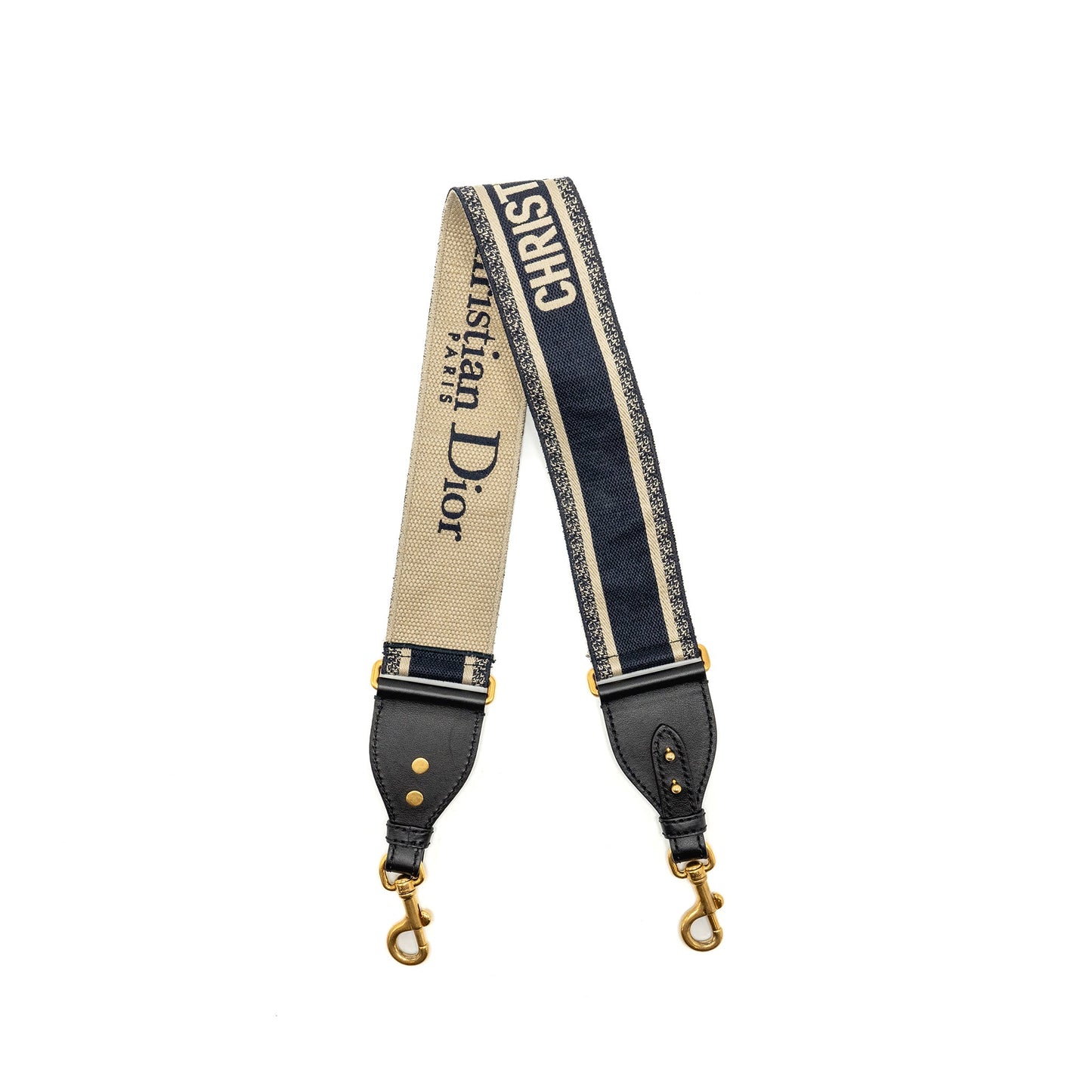 Dior Shoulder Strap Oblique Canvas Black/ Navy GHW