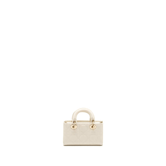 Dior Lady D-Joy Micro Bag Patent Creamy White LGHW