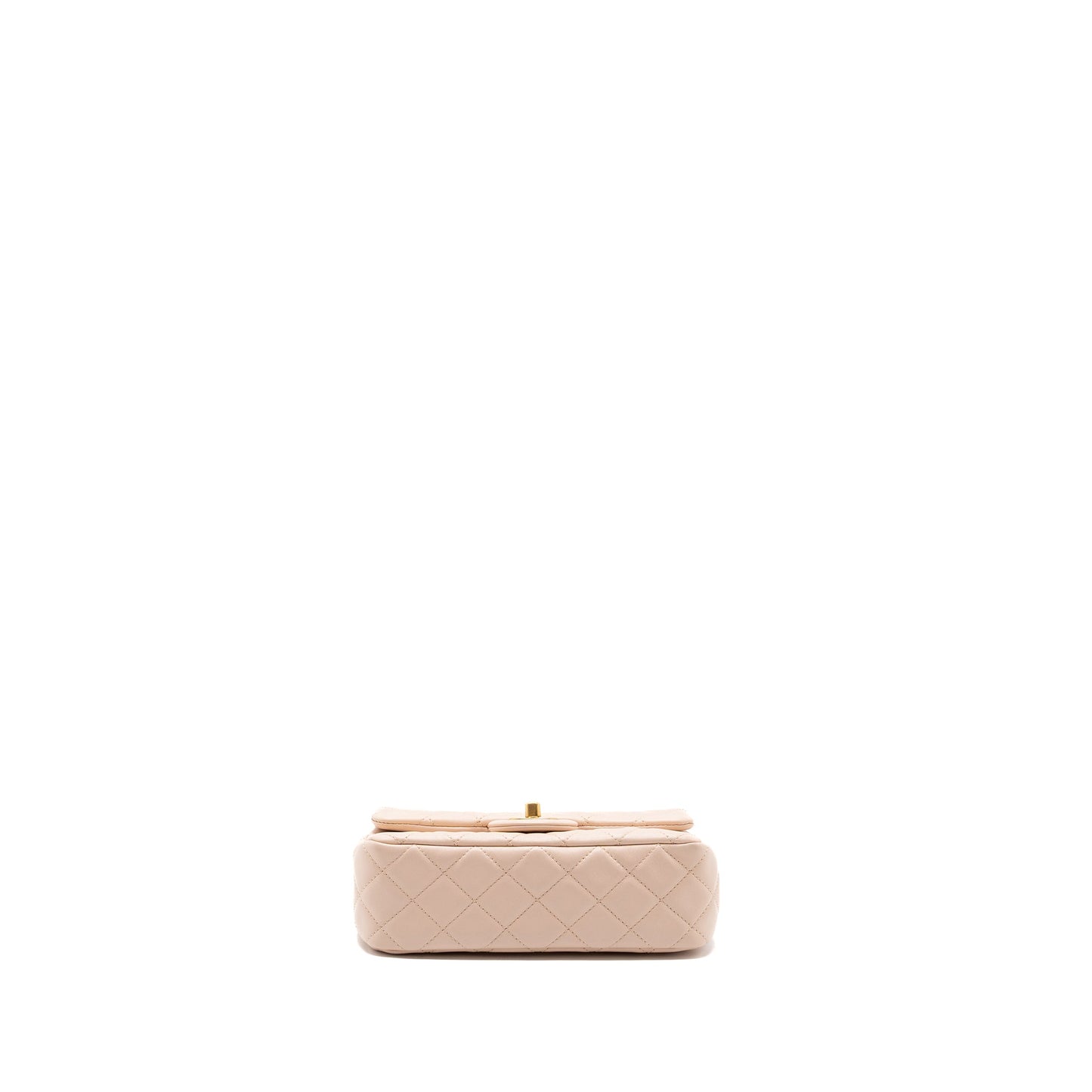 Chanel Pearl Crush Mini Rectangular Flap Bag Lambskin Light Pink GHW (microchip)