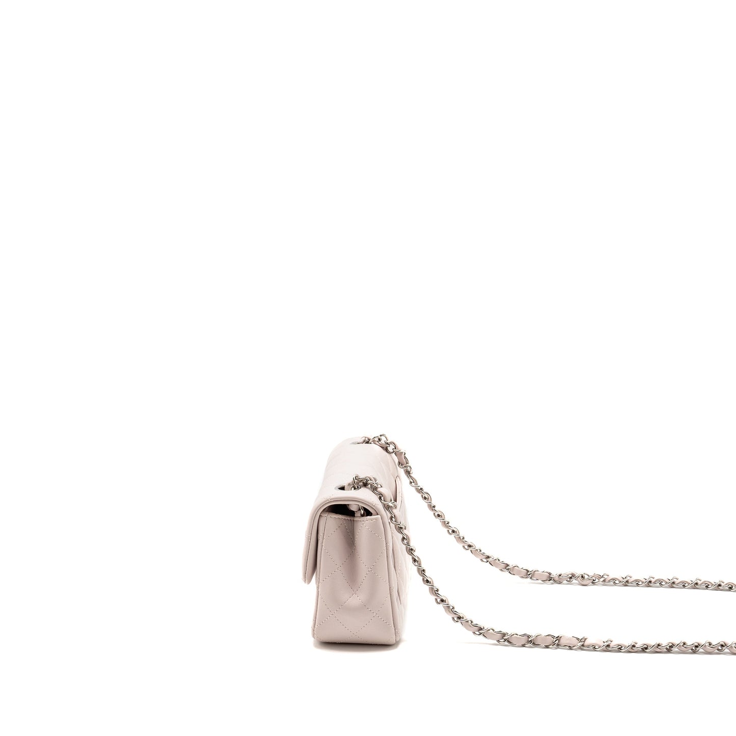 Chanel Mini Rectangular Flap Bag Lambskin Light Pink SHW (Microchip)