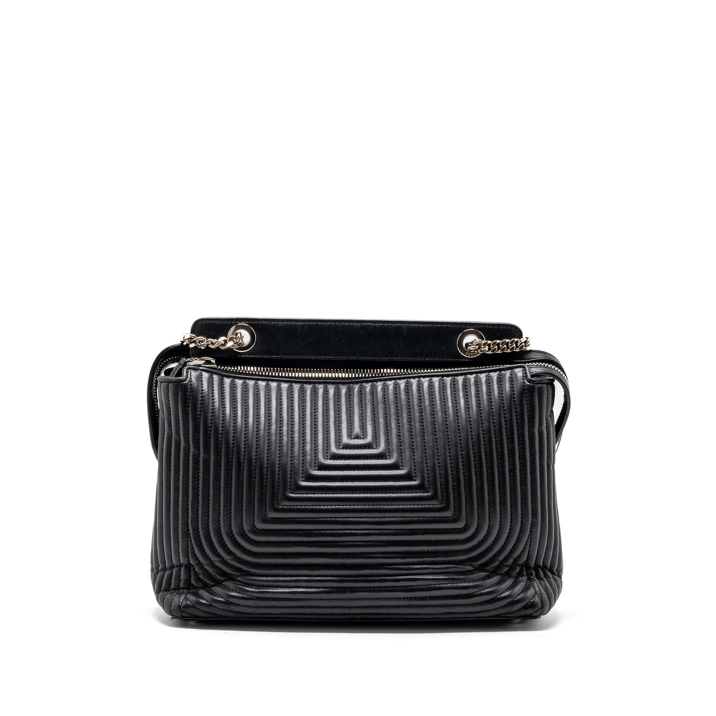 Fendi doctom chain shoulder bag leather black SHW