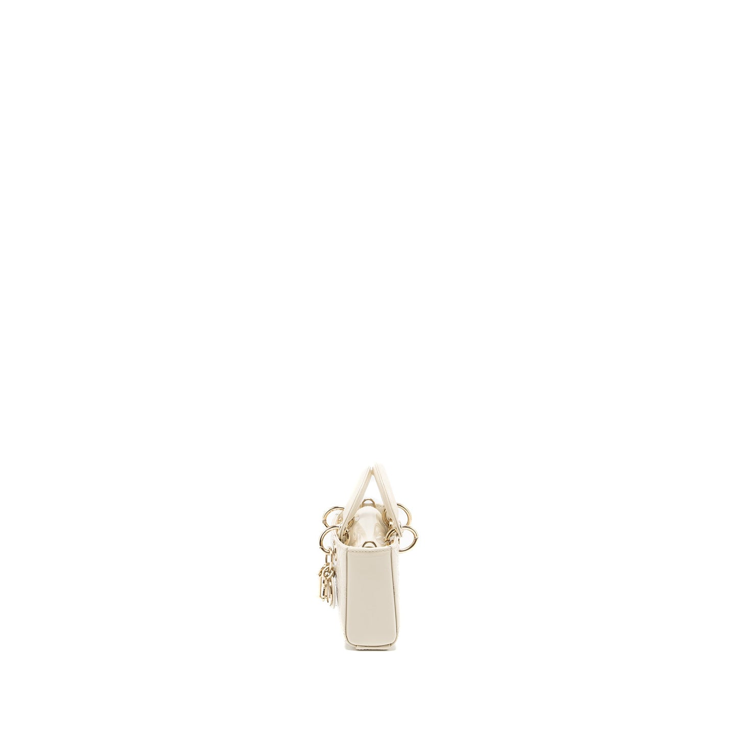 Dior Lady D-Joy Micro Bag Patent Creamy White LGHW