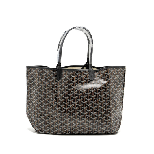 Goyard Saint Louis PM Tote Bag Goyardine Canvas/Calfskin BLACK SHW