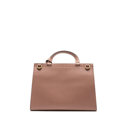 Gucci Top Handle Flap Bag Calfskin Dark Pink GHW