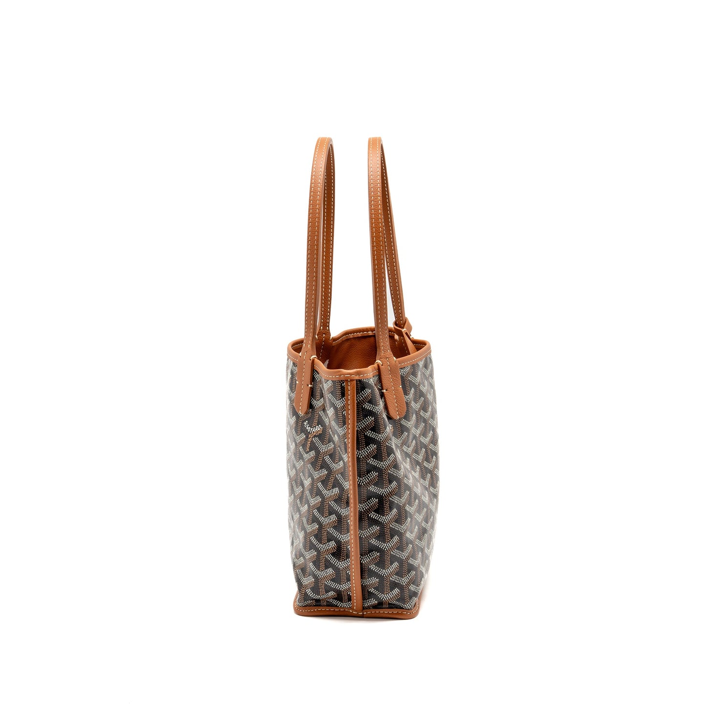Goyard mini Anjou Tote goyardine canvas/calfskin tan SHW