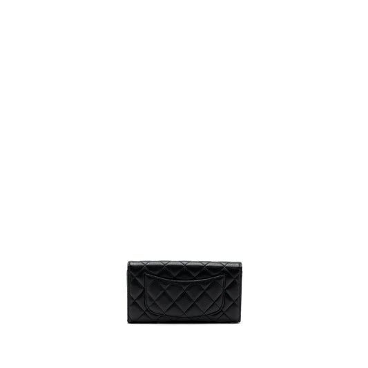 Chanel classic long flap wallet caviar black GHW