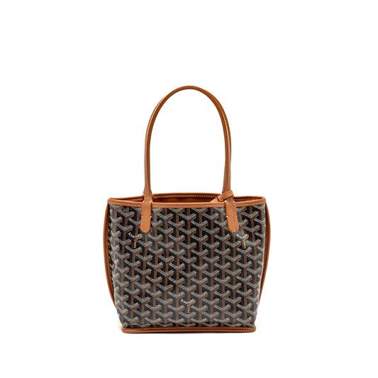 Goyard mini Anjou Tote goyardine canvas/calfskin tan SHW