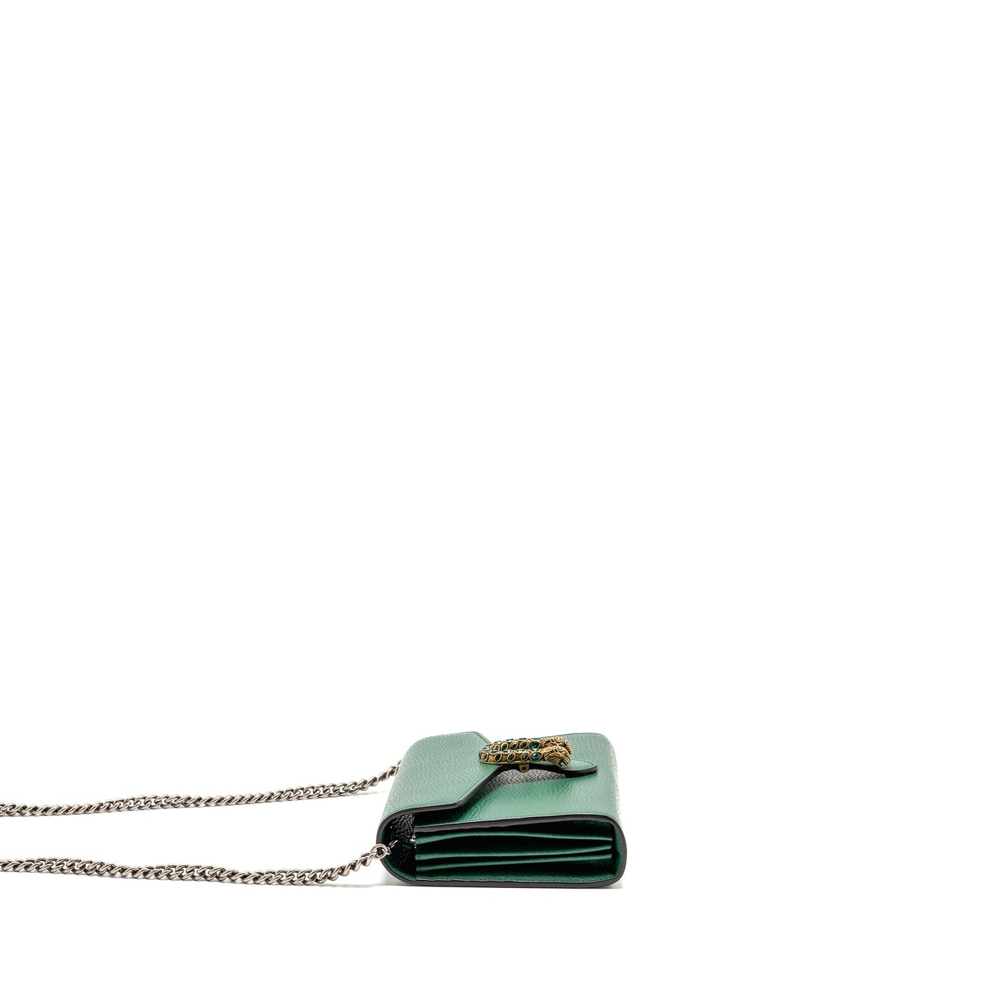 Gucci Mini Dionysus Wallet On Chain Calfskin Green Multicolour Hardware