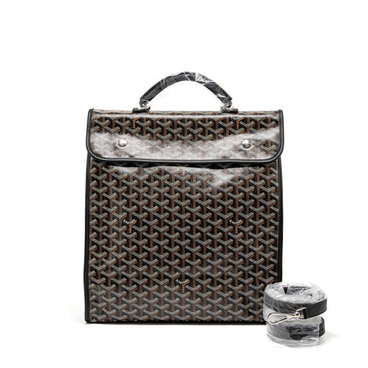 Goyard Saint Leger Backpack Goyardline Canvas Black SHW