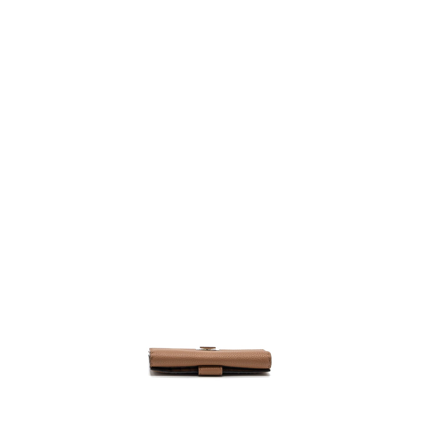 Fendi Peekaboo Continental Wallet With Topstitching Leather Brown SHW