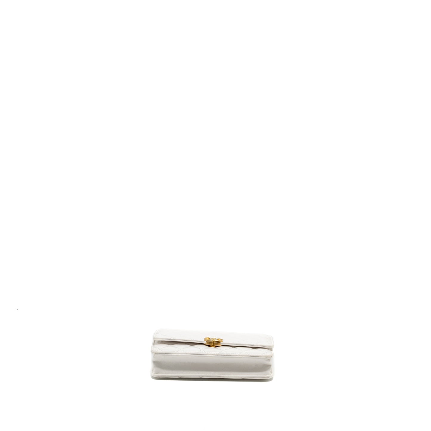 Chanel giant chain classic wallet on chain lambskin white multicolour hardware (Microchip)