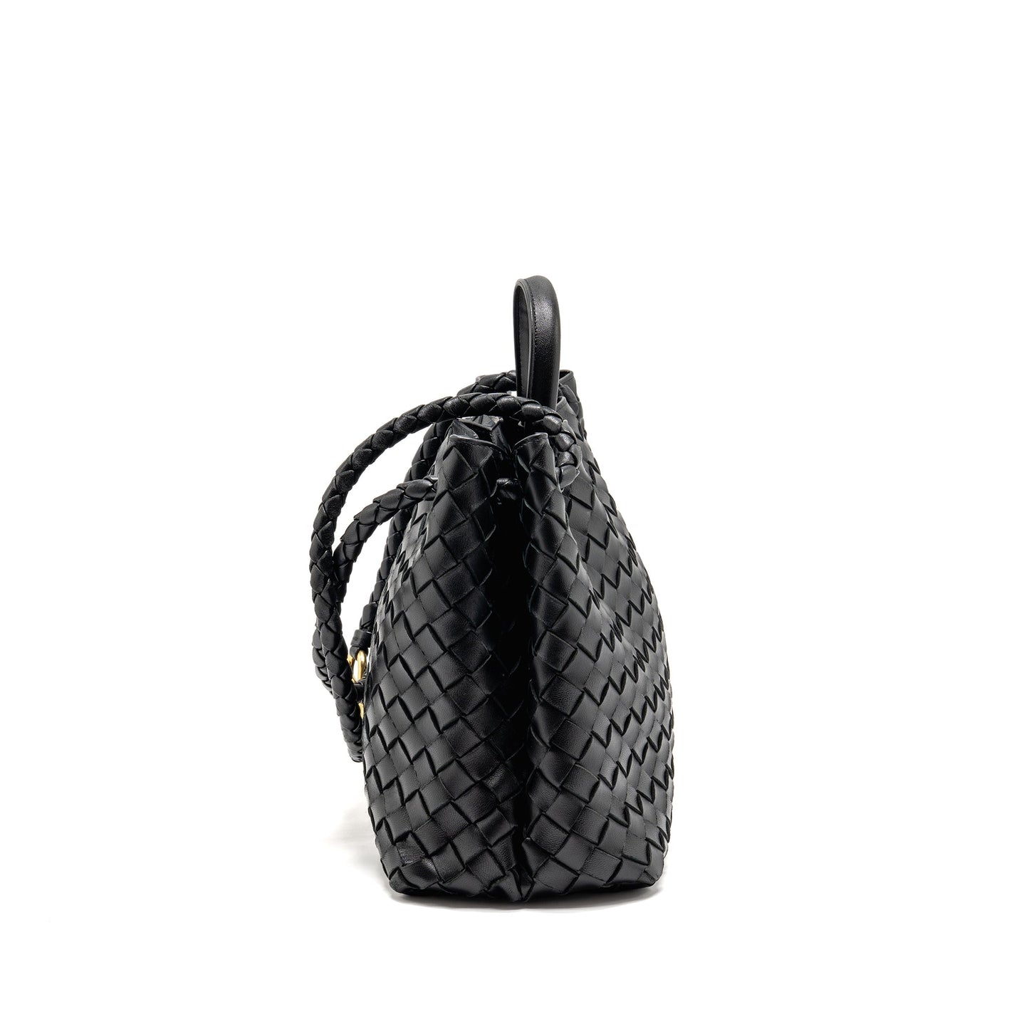 Bottega Veneta Medium Andiamo Lambskin Black GHW