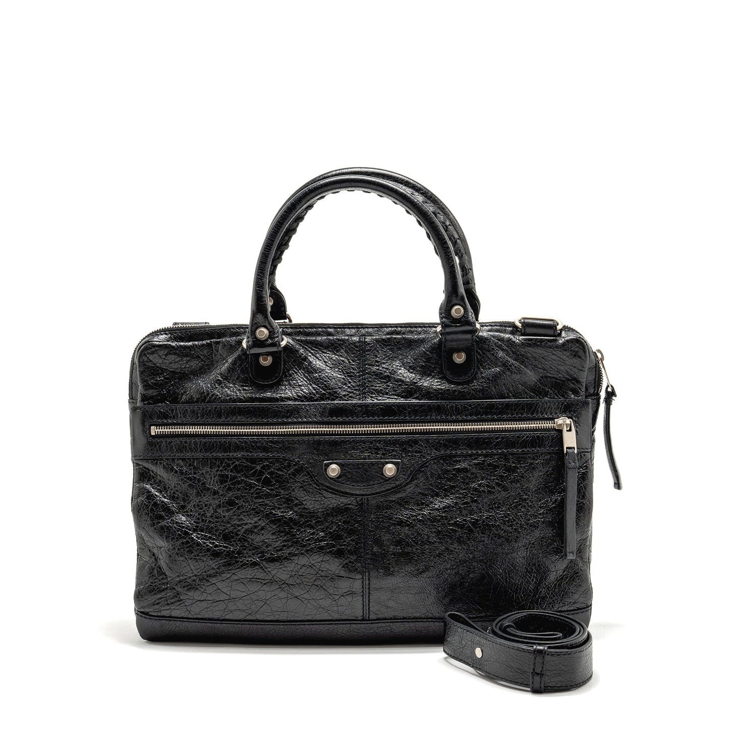 Balenciaga Briefcase Leather Black SHW