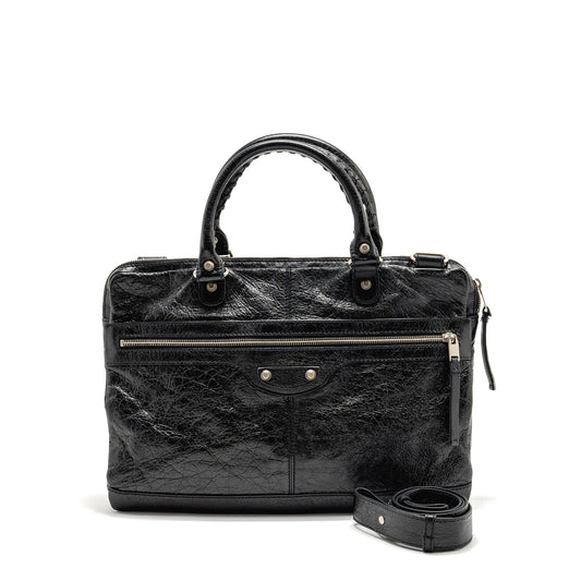 Balenciaga Briefcase Leather Black SHW