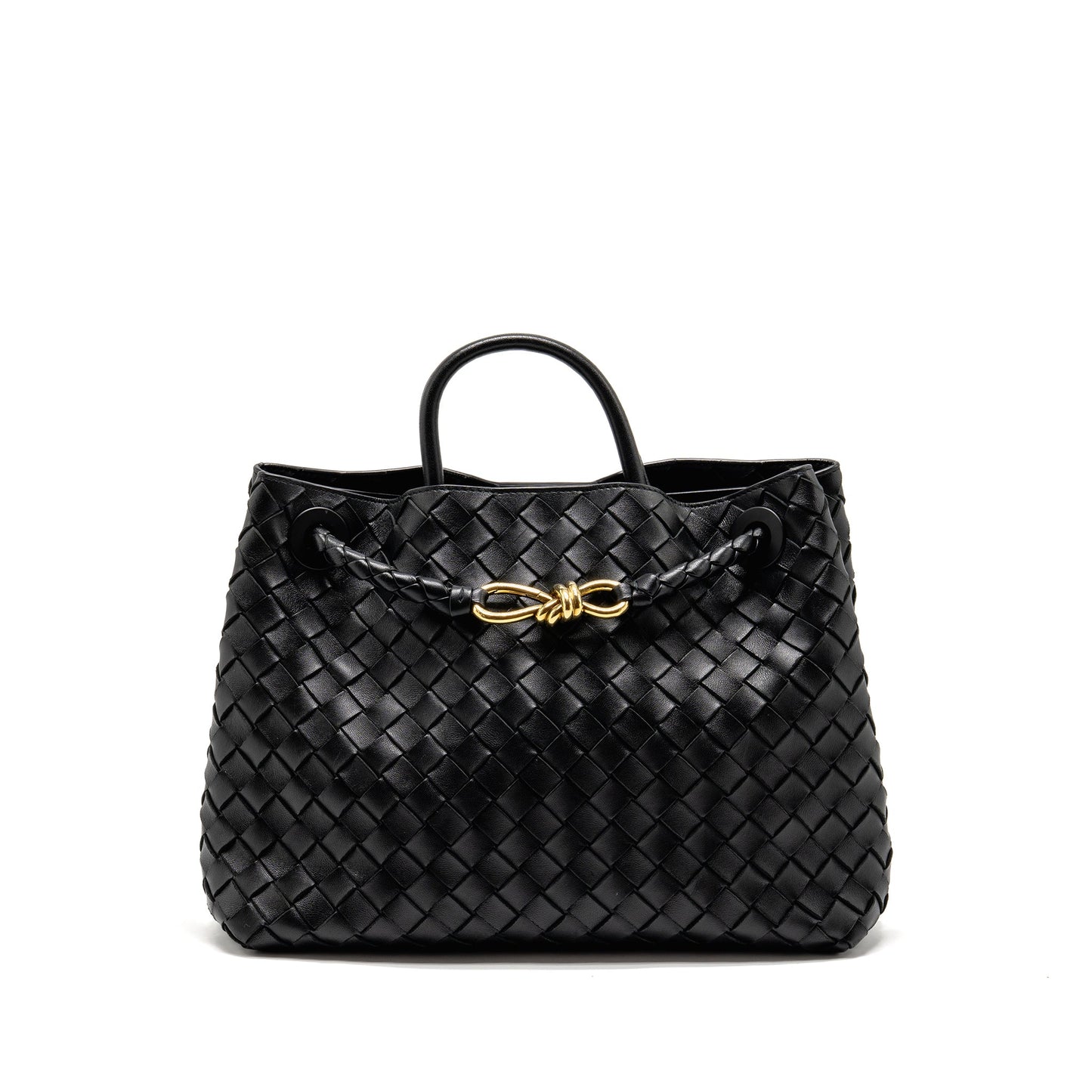 Bottega Veneta Medium Andiamo Lambskin Black GHW
