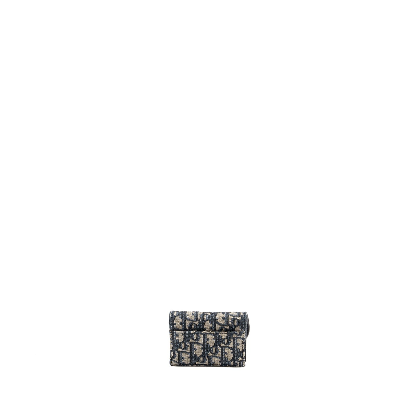 Dior Saddle Flap Card Holder Oblique Canvas blue GHW