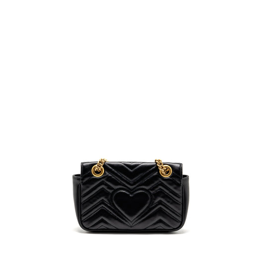 Gucci Mini GG Marmont flap bag calfskin black GHW