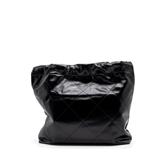 Chanel medium 22 Bag shiny calfskin black SHW (Microchip)