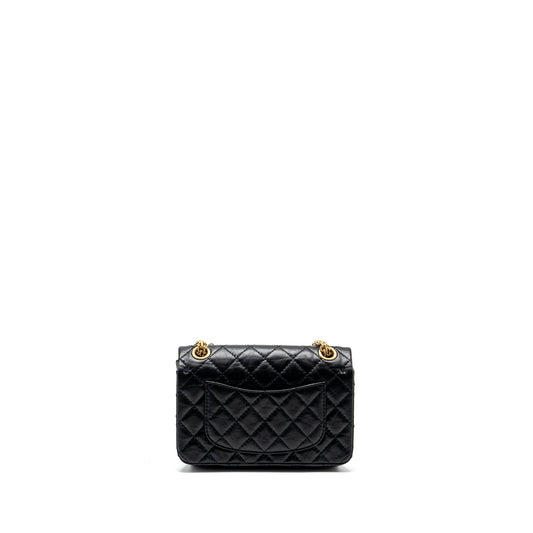 Chanel Mini 2.55 reissue flap bag aged calfskin black GHW