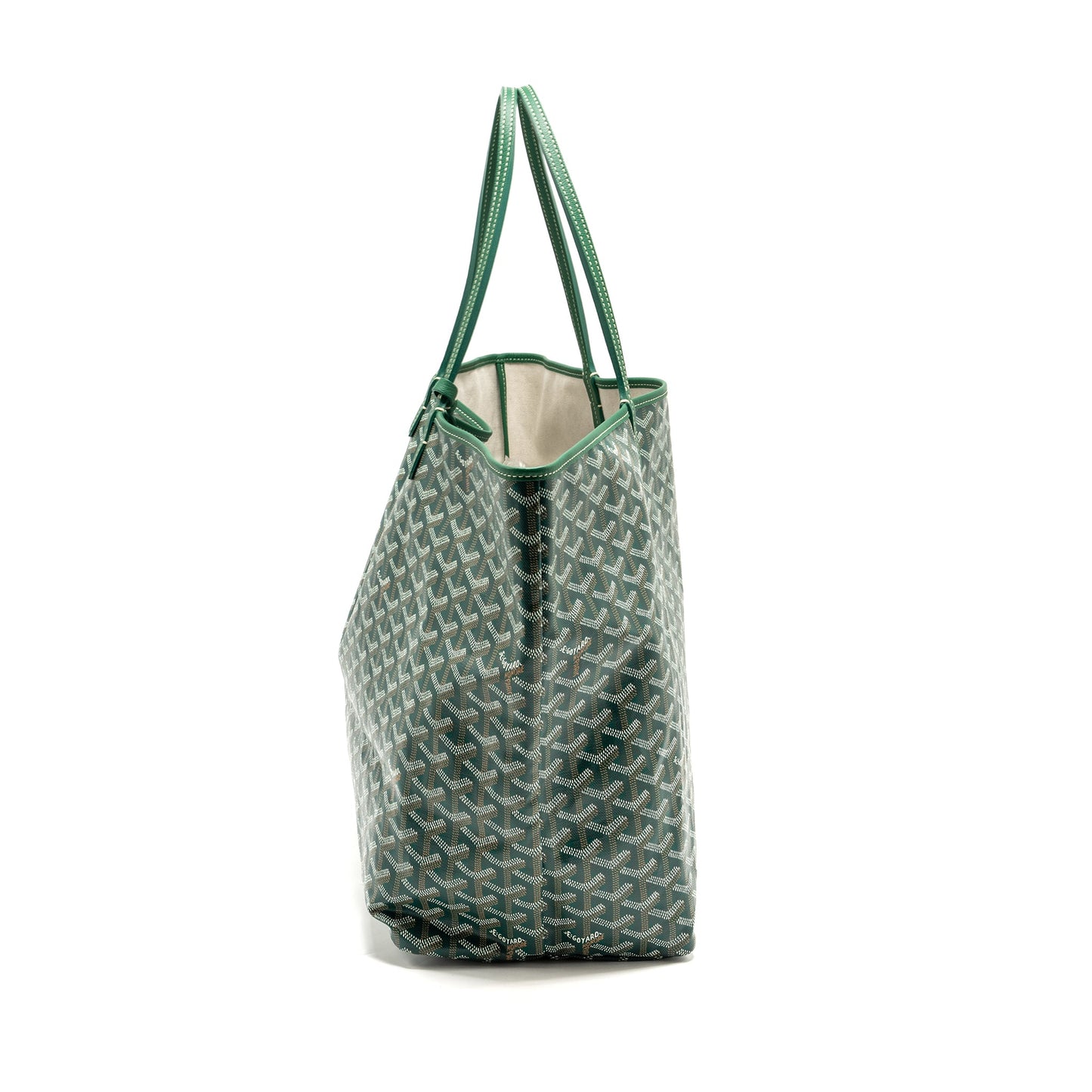 Goyard Saint Louis GM Tote Bag Canvas / Calfskin Green SHW