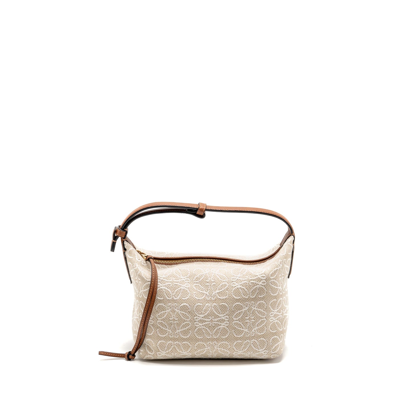 Loewe Small Cubi Bag Anagram Jacquard Calfskin Beige/Brown GHW