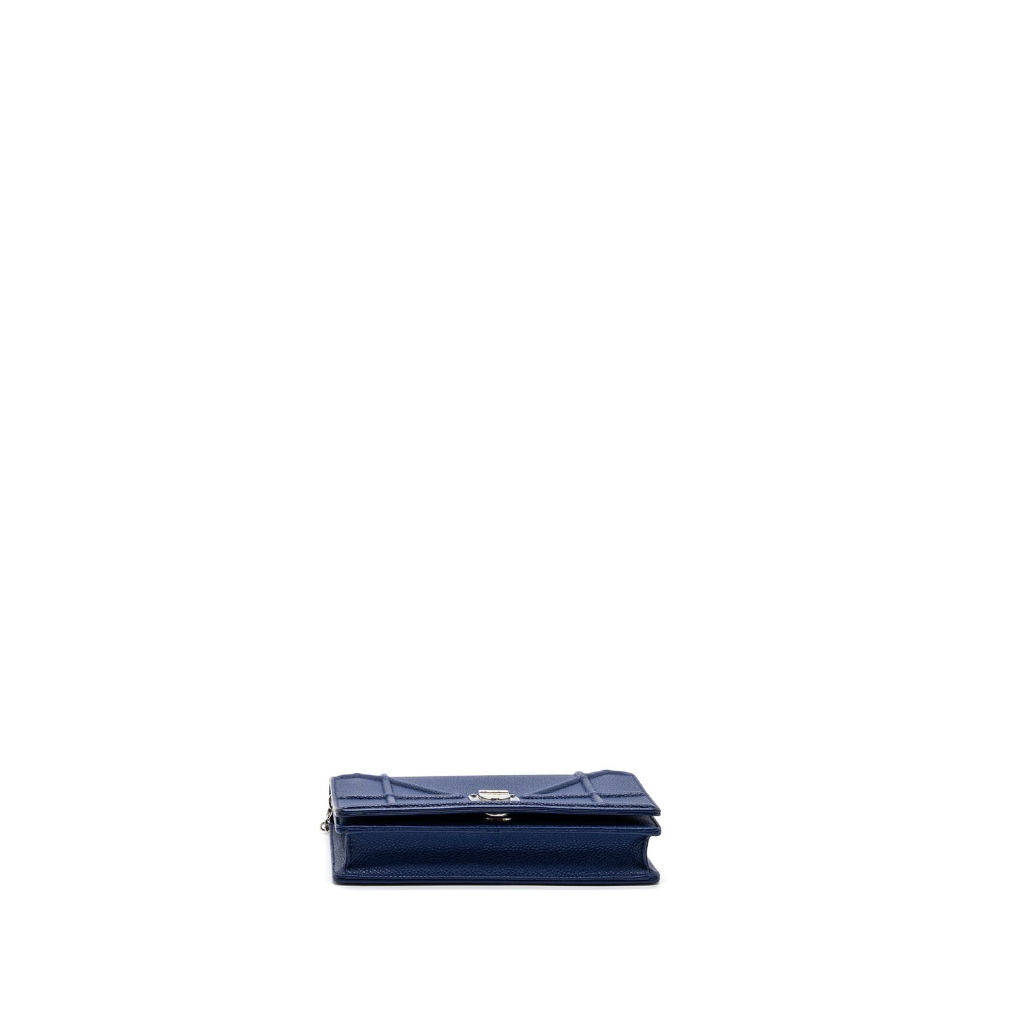 DIOR DIORAMA WALLET ON CHAIN Leather BLUE SHW